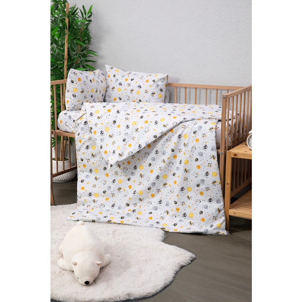 Baby %100 Pamuk Astronot Bebek Nevresim Takımı - Gri - 70 x 120 cm Nevresim Takımı Fiyatı