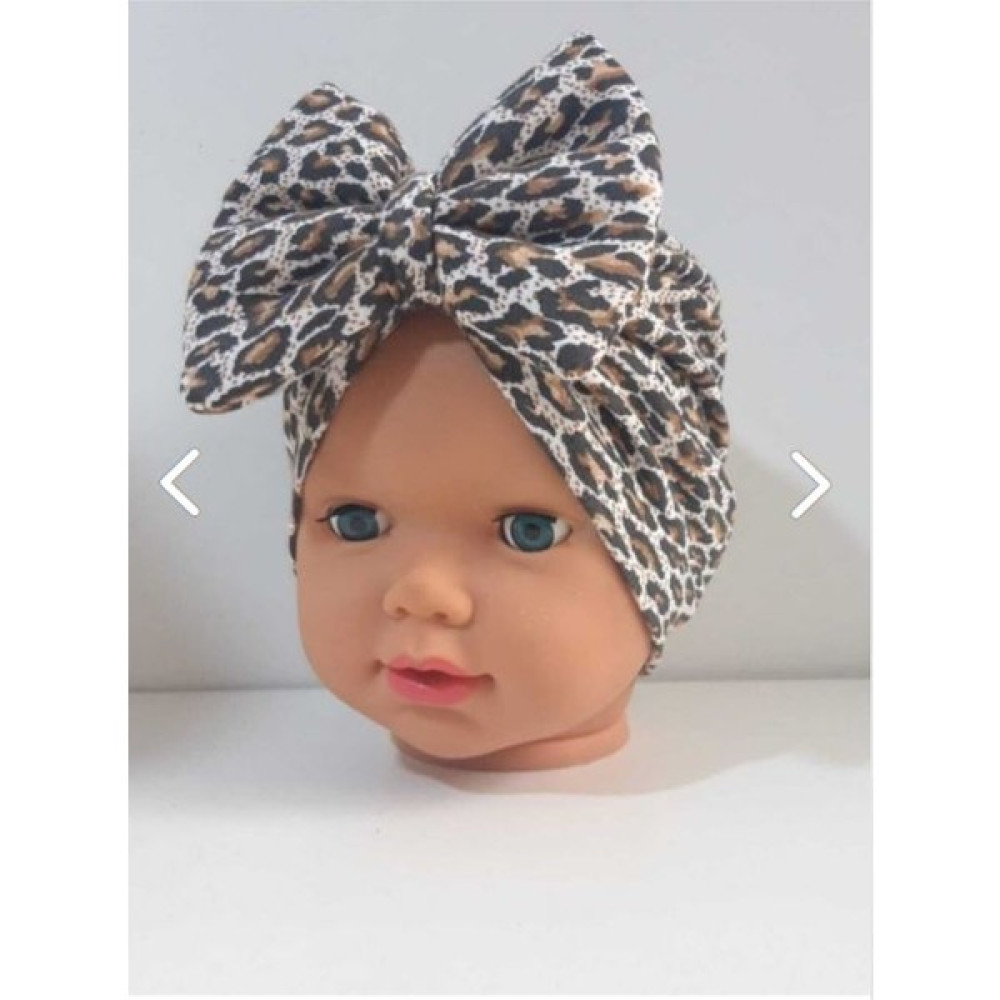 Baby Bakkal Kız Bebek Leopar Desenli Fiyonklu Bone Bebek Saç Bandı Fiyatı