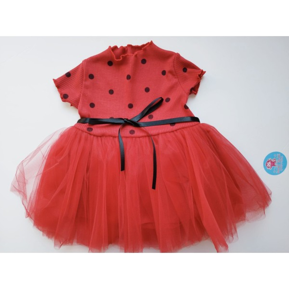 Baby Blue Puanlı Kısa Kol Elbise Tütü Kız Bebek %100 Pamuk Bebek Elbisesi Fiyatı