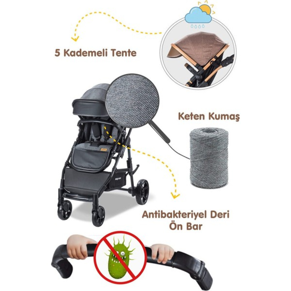 Baby Care BC-340 Bora Cross Travel Puset Gri ( D ) Bebek Arabası-Puset Aksesuarları Fiyatı
