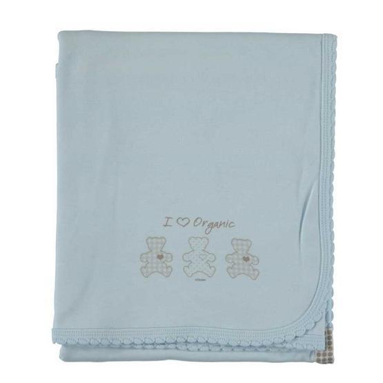 Baby Center S75998 Organik Mavi Penye Bebek Battaniyesi