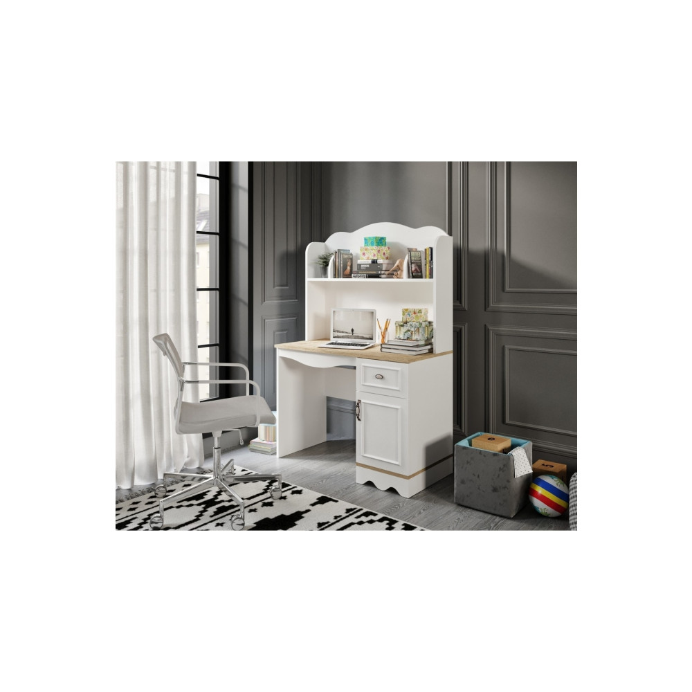 Baby Darling %100 Mdf Lisa Çalışma Masası Meşe-beyaz (ÜST ÜNİTE DAHİL) Çalışma Masası Fiyatı