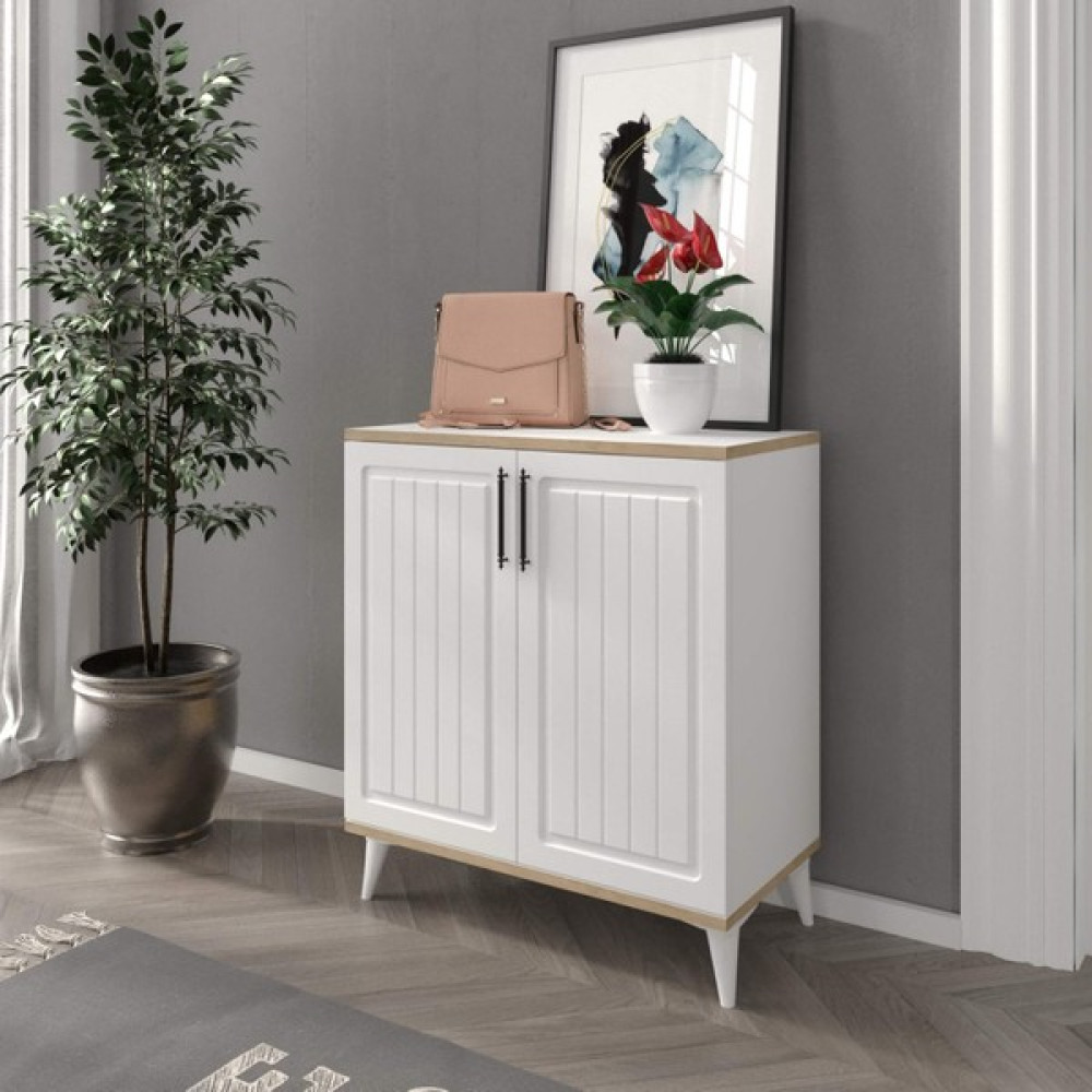 Baby Darling Latte 4 Bölmeli Ayakkabılık %100 Mdf - Beyaz Meşe Ayakkabılık Fiyatı