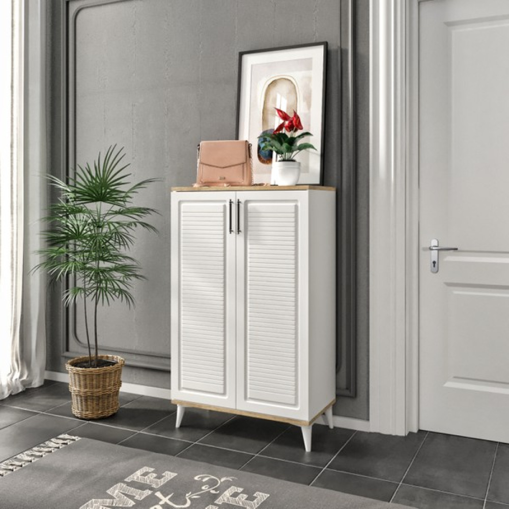 Baby Darling Wino 6 Bölmeli Ayakkabılık %100 Mdf - Beyaz Meşe Ayakkabılık Fiyatı