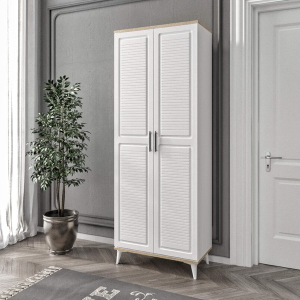 Baby Darling Woddy 8 Bölmeli Ayakkabılık %100 Mdf - Beyaz Meşe Ayakkabılık Fiyatı