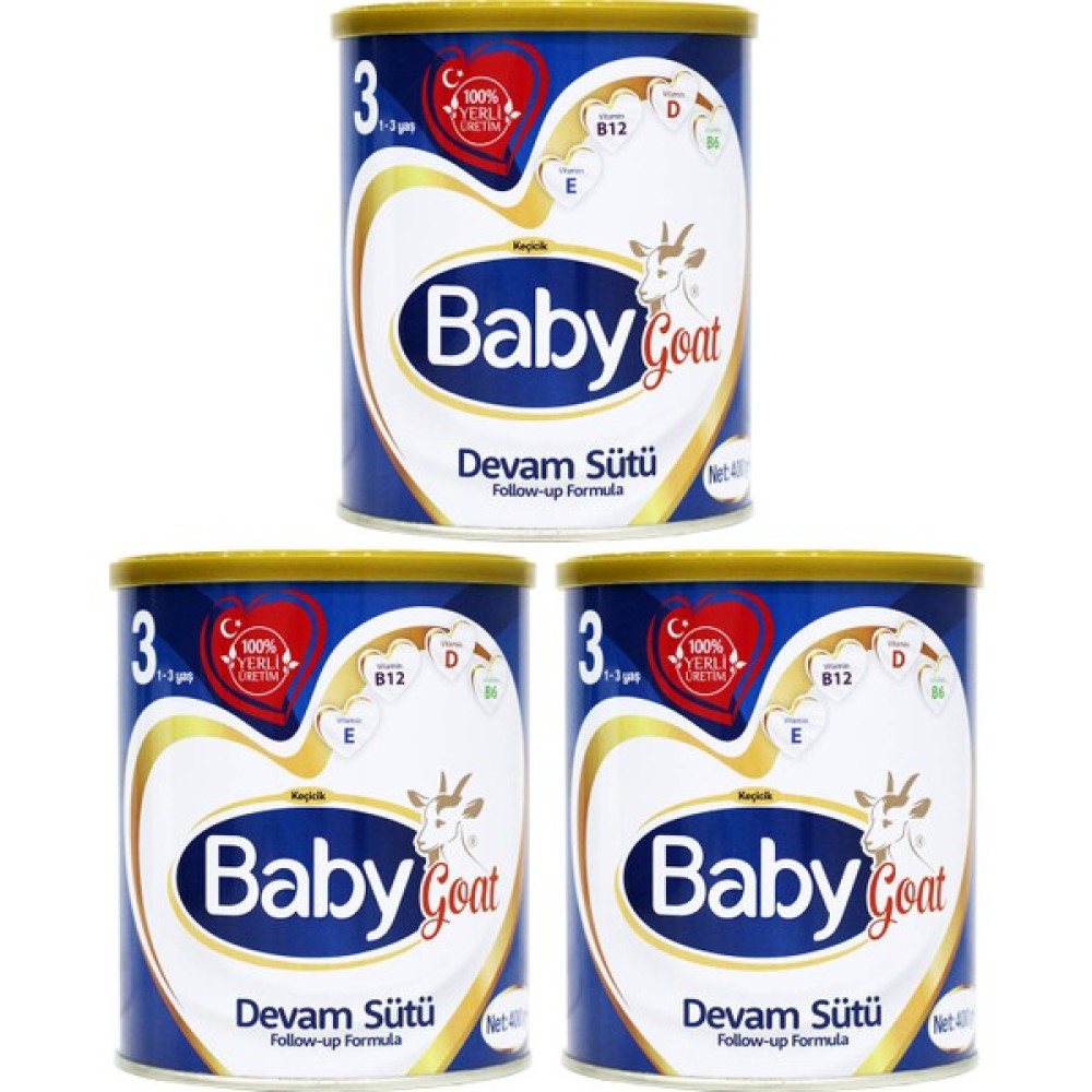 Baby Goat 3 Keçi Sütü Bazlı Bebek Sütü 400 gr - 3'lü Bebek Beslenme Gereçleri Fiyatı