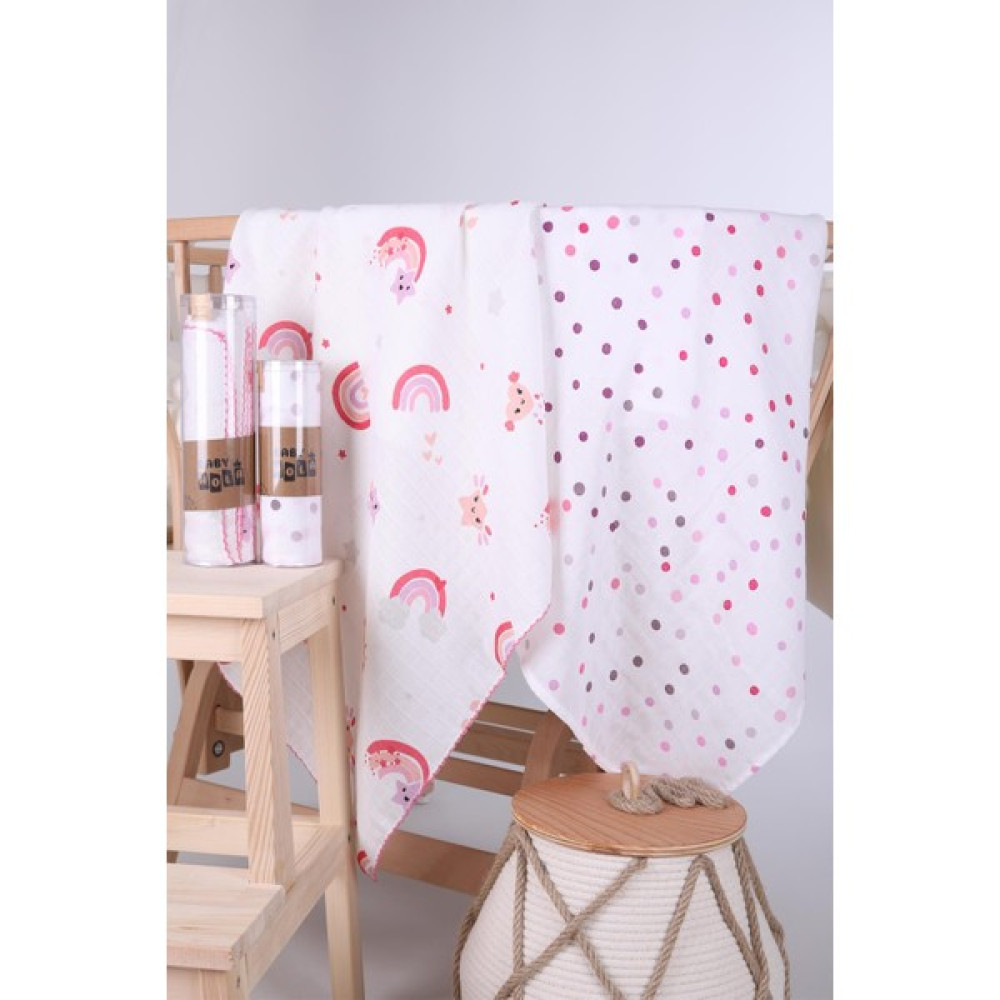 Baby Hola Babyhola 80X80CM 85X90CM 2'li Müslin Örtü Seti Desenli Kutulu Organik Hediyelik Emzirme Alt Açma Yenidoğan Ikili Puset Örtüsü - Gri Hamilelik ve Emzirme Fiyatı