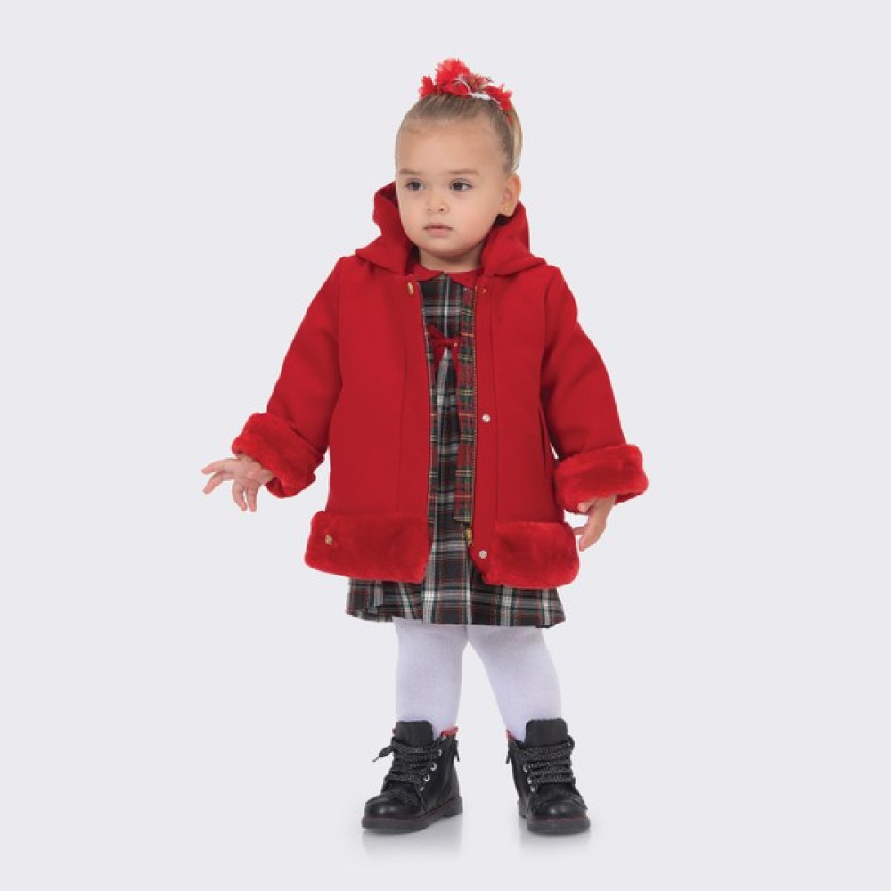Baby Hola Babyhola Kız Bebek Çocuk Pamuk Astarlı Kapüşonlu Kürk Detaylı Kaşe Kaban Kışlık 13494 Kız Çocuk Mont Fiyatı