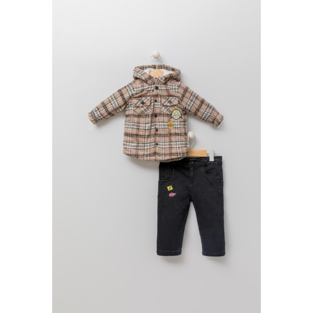 Baby Hola Babyhola Velsoft Astarlı Ceket Kot Pantolon Erkek Çocuk 2'li Takım 12590 Erkek Çocuk Giyim Takımı Fiyatı