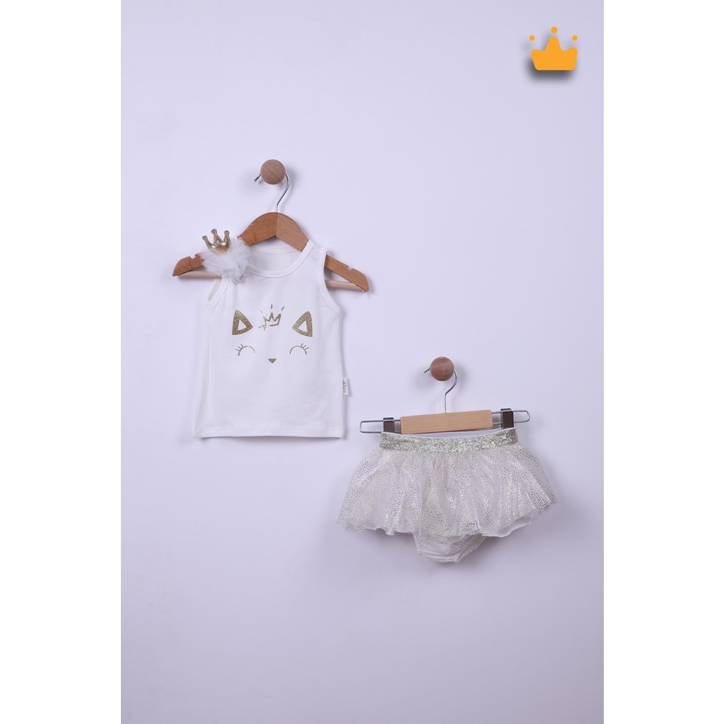 Baby Hola Kız Bebek Çocuk Bayramlık 4'lü Saç Bantlı Külotlu Askılı Tişört Etek Set 5421 Giyim & İç Giyim Fiyatı