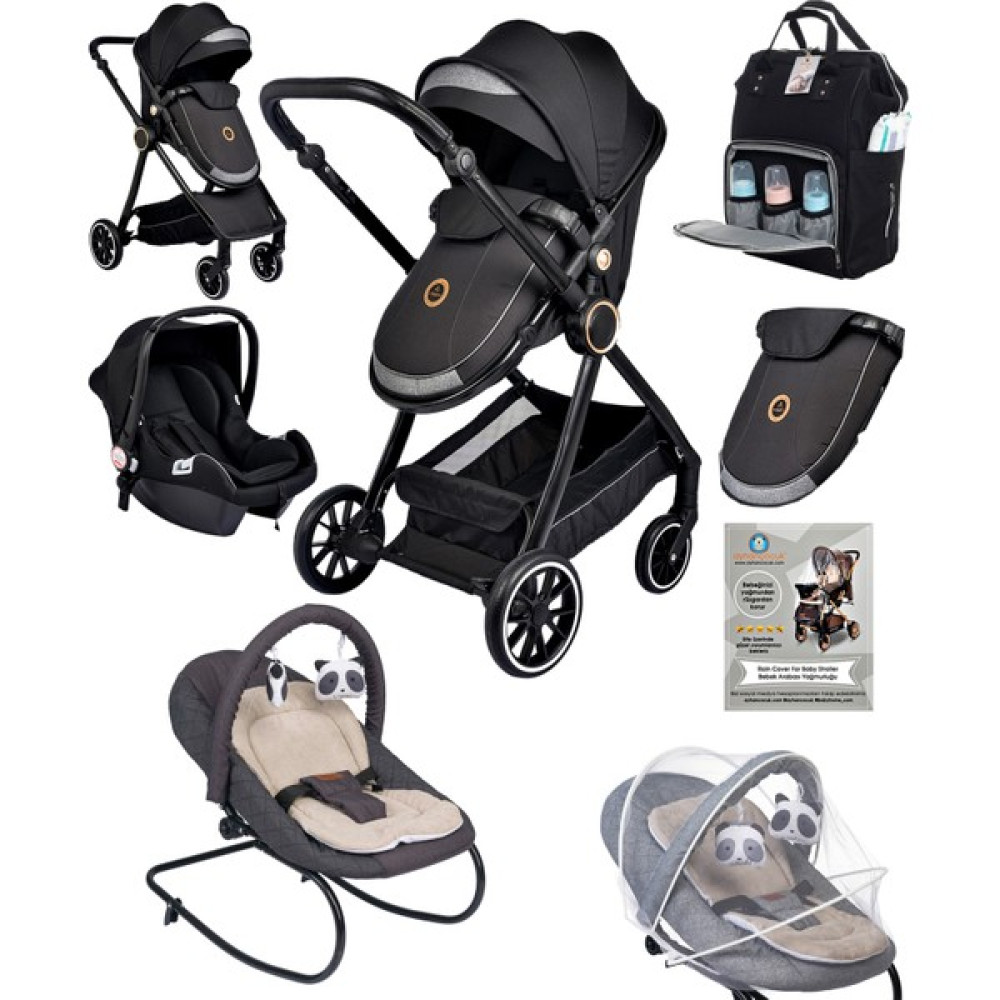 Baby Home 7 In 1 Yeni Doğan Full Set 990 Travel Sistem Bebek Arabası 330 Ev Tipi Ana Kucağı - Siyah Bebek Arabası-Puset Aksesuarları Fiyatı