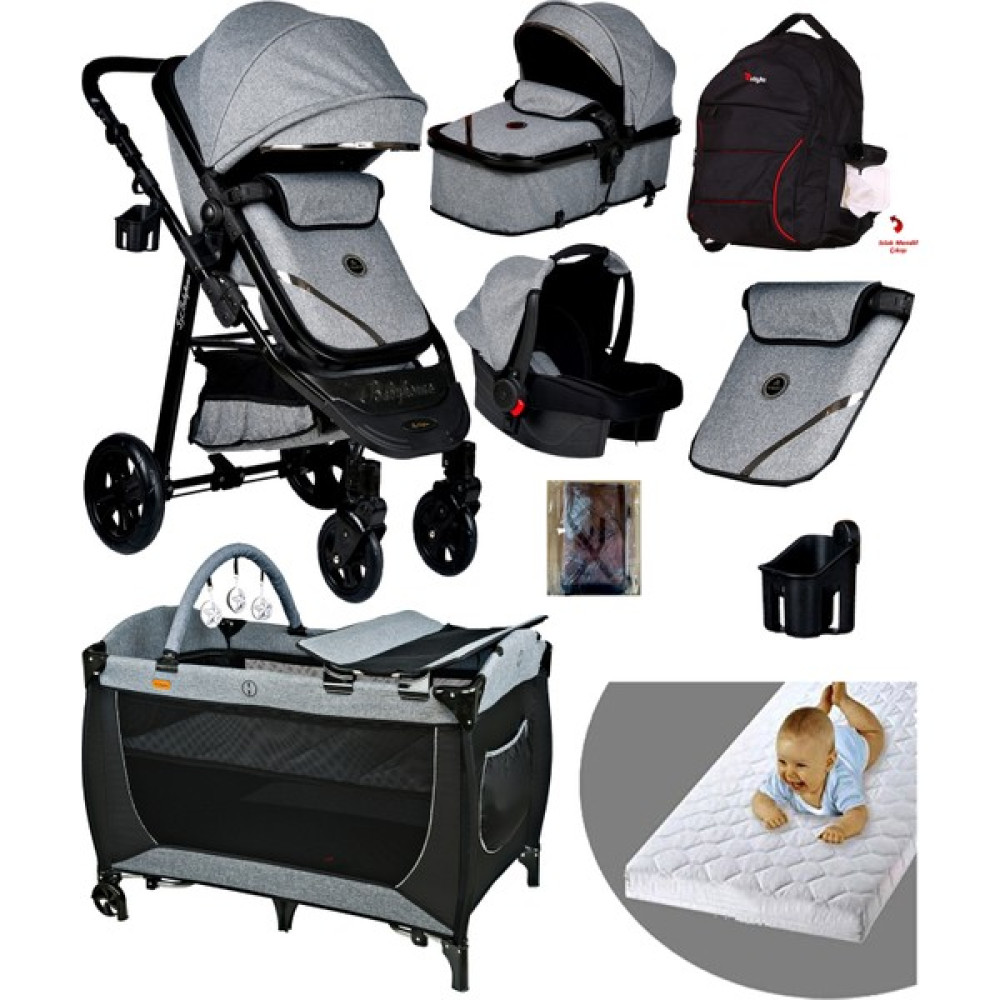Baby Home 8 in 1 yeni ekonomi paketi Baby Home 940 Travel Sistem Bebek Arabası 560 Bebek Oyun Parkı Yatak Beşik Black Gri Bebek Arabası-Puset Aksesuarları Fiyatı