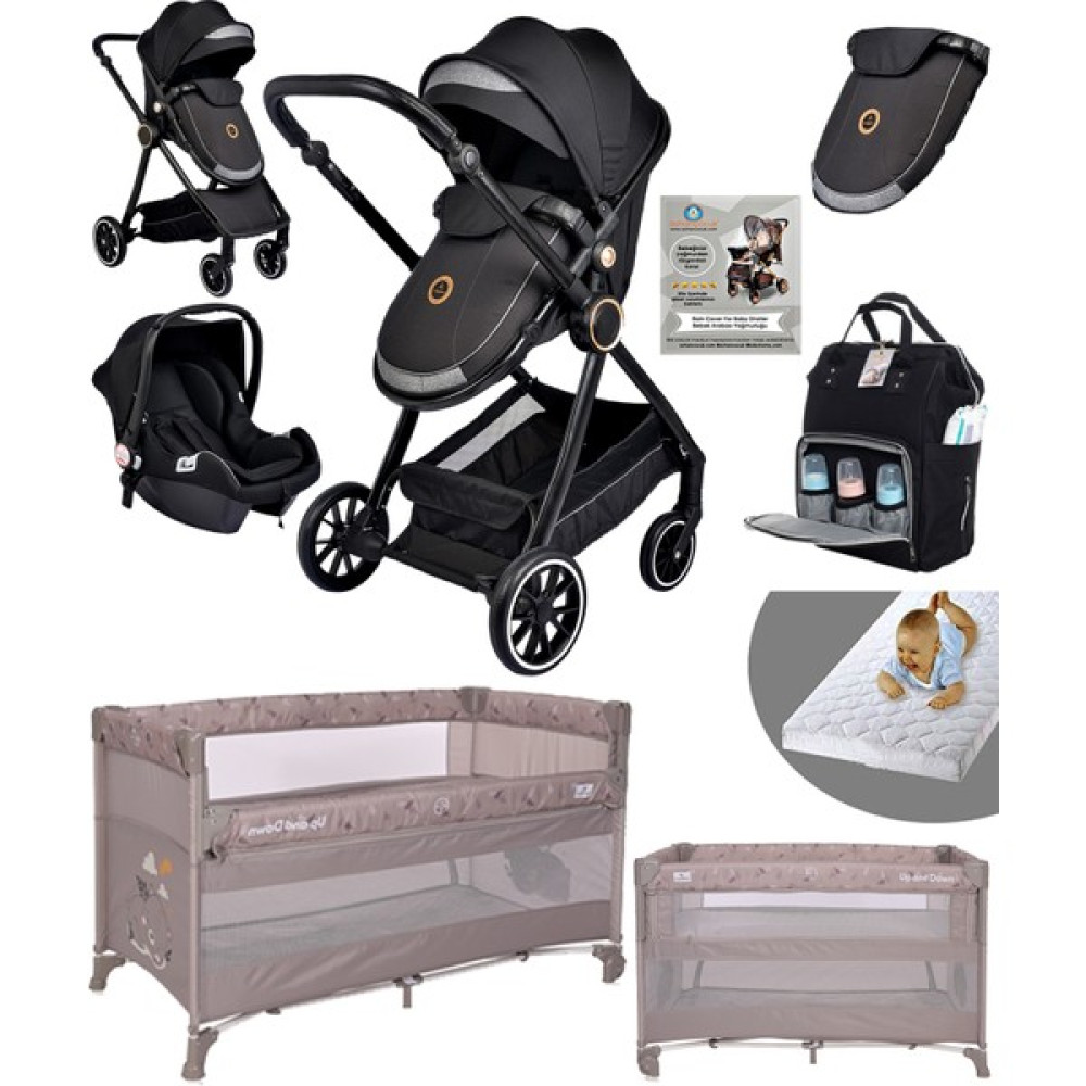 Baby Home Yeni Doğan Set Paketi 990 Travel Sistem Bebek Arabası Lorelli Anne Yanı Oyun Parkı Yatak Beşik - Siyah Bebek Arabası-Puset Aksesuarları Fiyatı