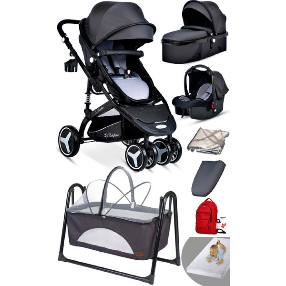 Baby Home Yeni Ekonomi Paket 8 In 1 945 Travel Sistem Bebek Arabası 340 Anne Yanı Bebek Sepeti Beşik Yatak - Füme Bebek Arabası-Puset Aksesuarları Fiyatı