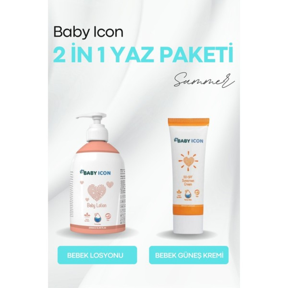 Baby Icon 2 In 1 Ikili Yaz Seti Bebek Losyonu & Bebek Güneş Kremi Bebek Güneş Kremi Fiyatı