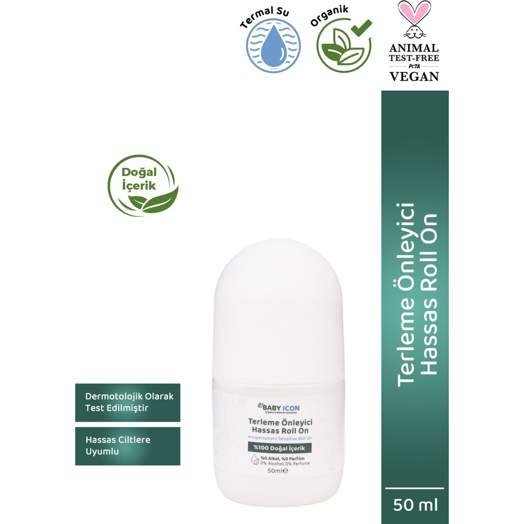 Baby Icon 50 ml Terleme Önleyici Hassas Roll On Ferah Koku ile Cilt Dostu Koruma Deodorantlar Fiyatı