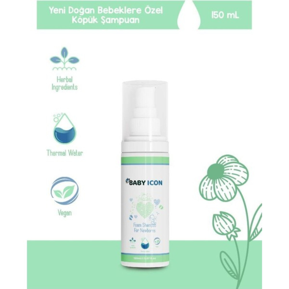 Baby Icon Bebek Köpük Şampuanı Vegan Doğal Içerikli Konak Önleyici Şampuan 150 ml Bebek Şampuanı Fiyatı