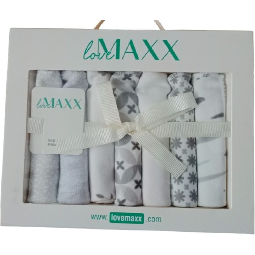 Baby Jem LOVE MAGİC Lovemaxx 230LV Bebek Karışık Desenli Grİ Yedili Ağız Mendili - Gri Bebek Bakım Seti Fiyatı