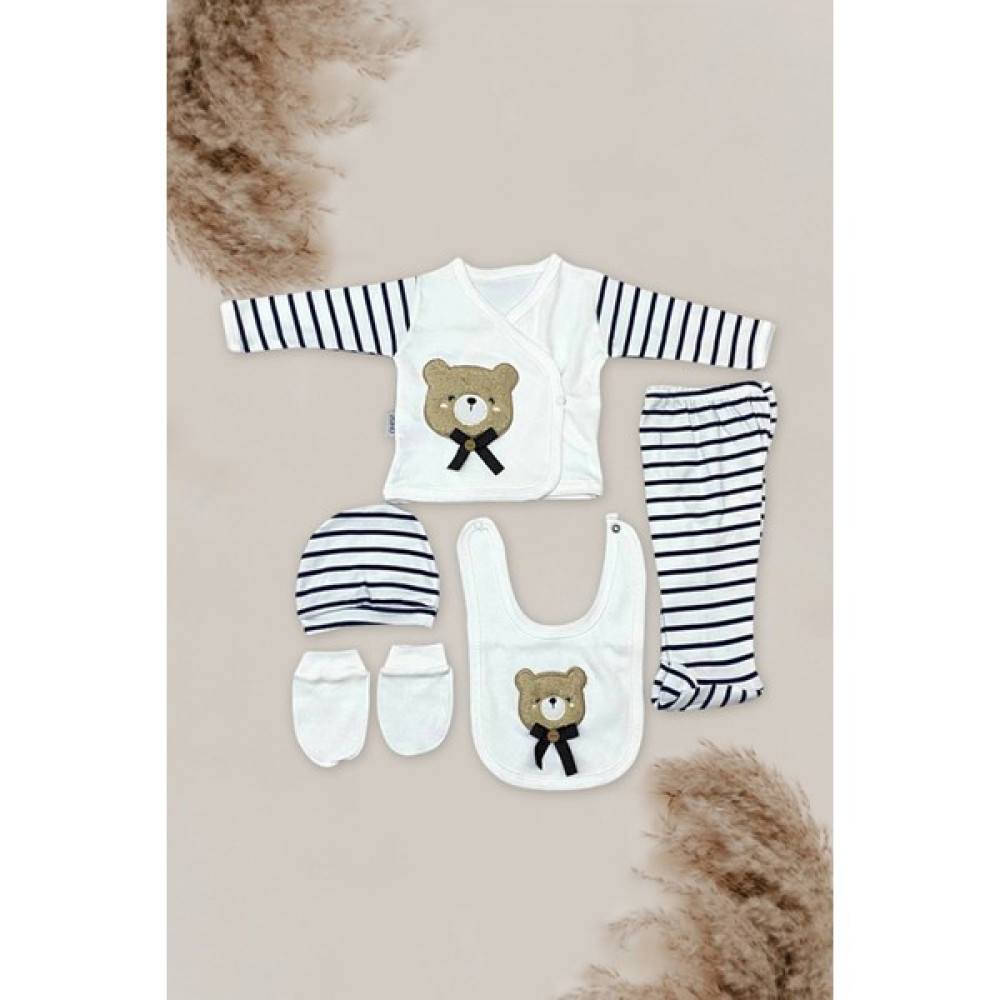 Baby Kids Colors Ayıcıklı Süzene Nakışlı Pamuklu Lüx Yeni Doğan Hastane Çıkışı Zıbın Seti Bebek Hastane Çıkışı Fiyatı