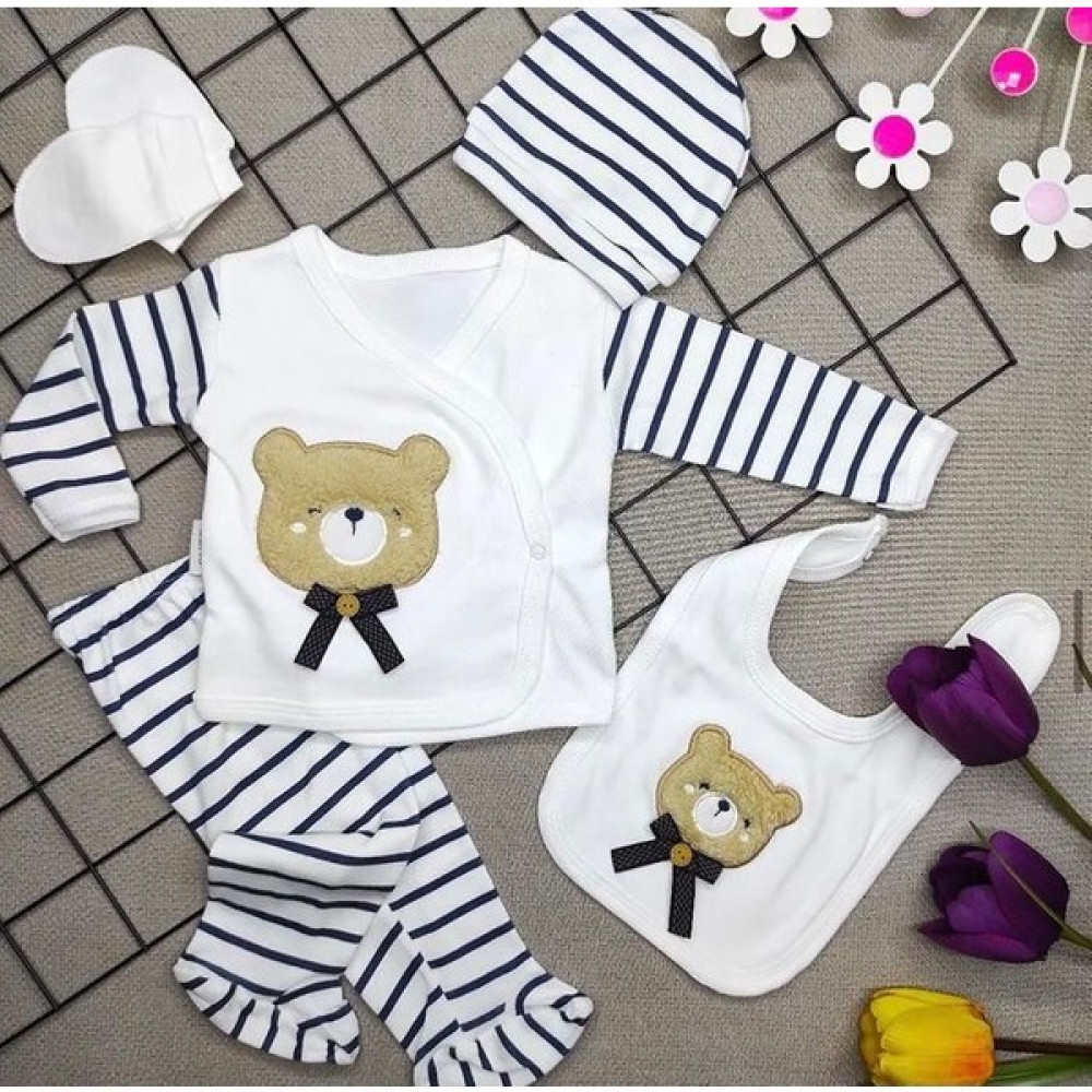 Baby Kids Colors Süzene Lüks Ayıcık Yeni Doğan Hastane Çıkış 5'li Zıbın Seti Bebek Hastane Çıkışı Fiyatı