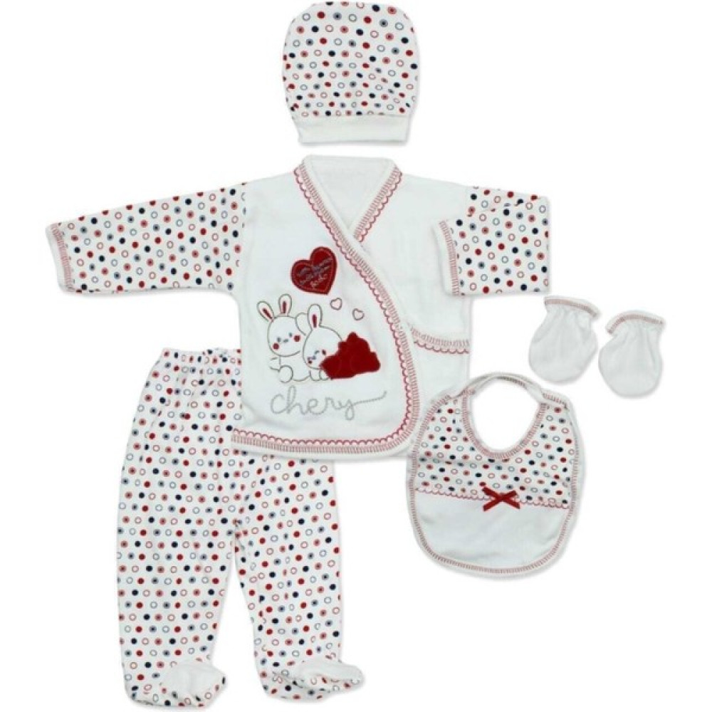 Baby Kids Colors Tavşanlı Yenidoğan Bebek 5 Li Hastane Çıkış Seti K1399 Bebek Hastane Çıkışı Fiyatı