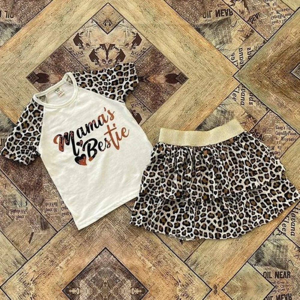 Baby Kids Style Leopar Desen Kız Çocuk Elbise Kız Çocuk Elbise Fiyatı
