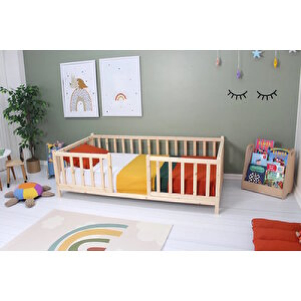 Baby Kinder  Montessori Doğal Ahşap Bebek Ve Çocuk Karyolası 80x180 cm Karyola Fiyatı