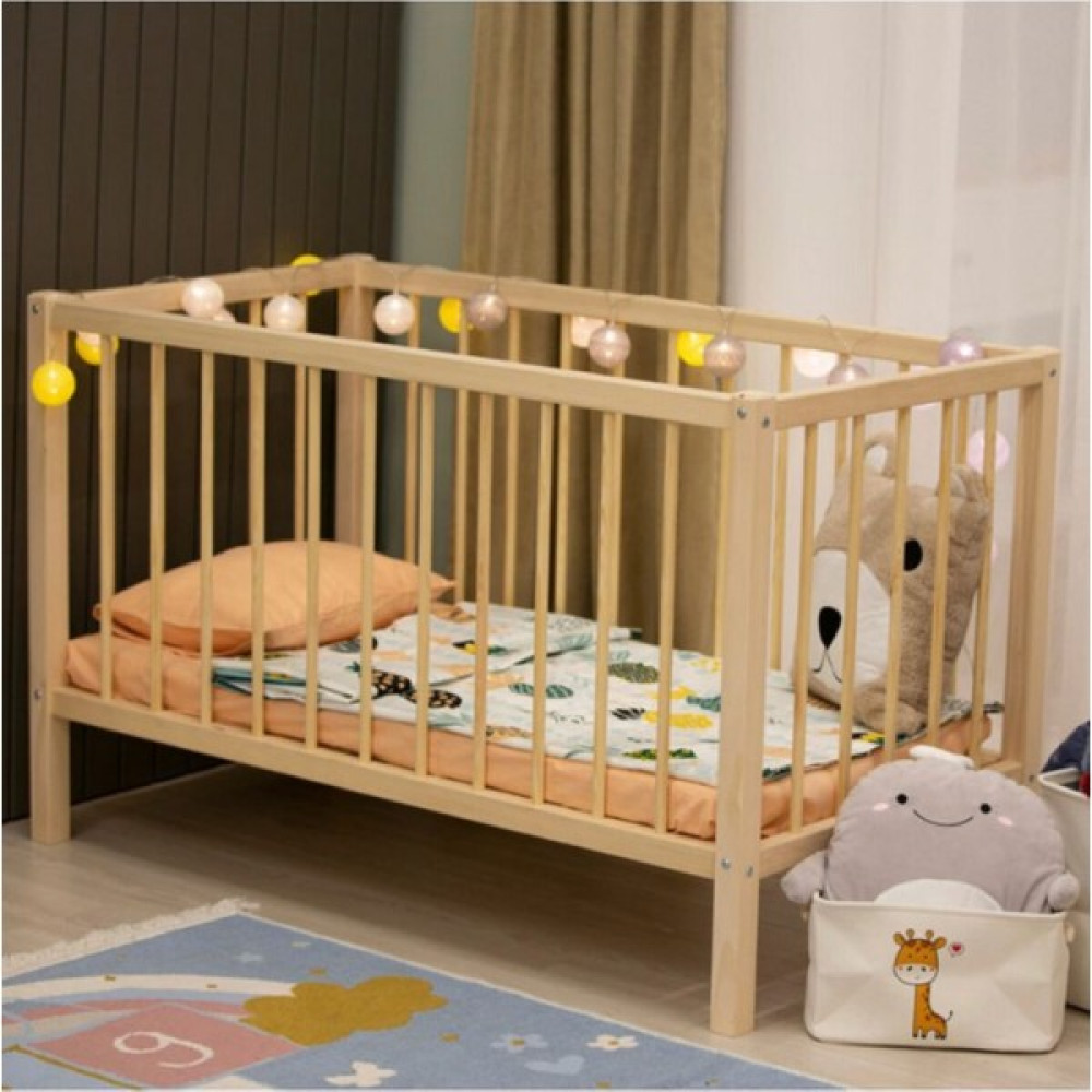 Baby Kinder Organik Ahşap Bebek Beşiği (60 x 120 Cm) - Kahverengi Beşik Fiyatı