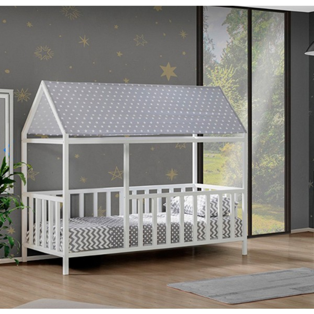 Baby Kinder Roofed Wh. Montessori Bebek & Çocuk Karyolası - 70 x 130 cm - Beyaz Karyola Fiyatı