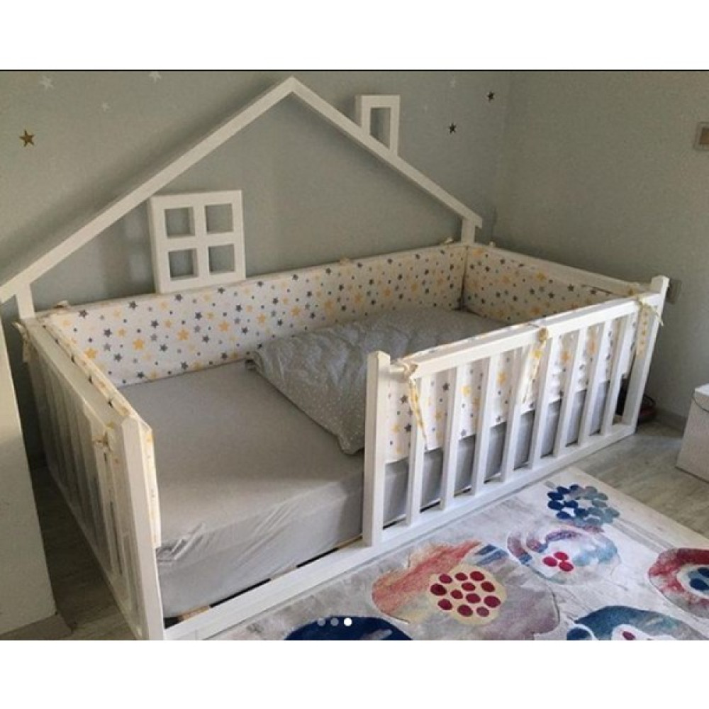 Baby Kinder Star Happy Montessori Bebek ve Çocuk Karyolası - 120 x 200 cm - Beyaz Karyola Fiyatı