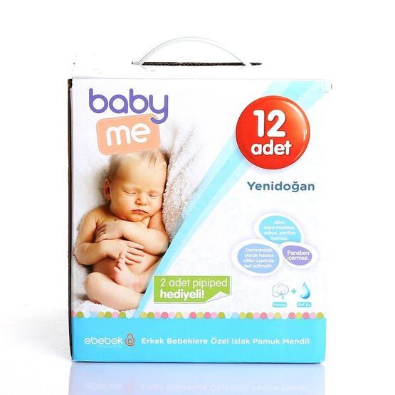 Baby Me 12x40 Adet Erkek Yenidoğan Pamuk Islak Mendil