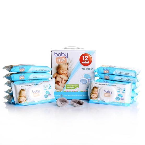Baby Me 12x40 Adet Erkek Yenidoğan Pamuk Islak Mendil