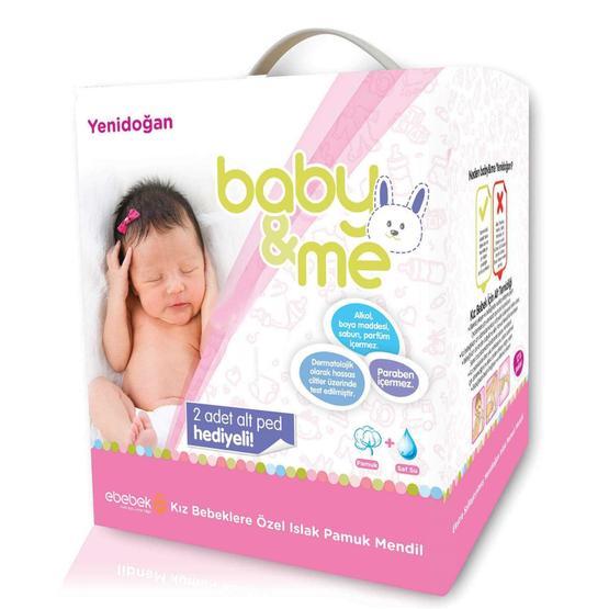 Baby Me 12x40 Adet Kız Yenidoğan Pamuk Islak Mendil