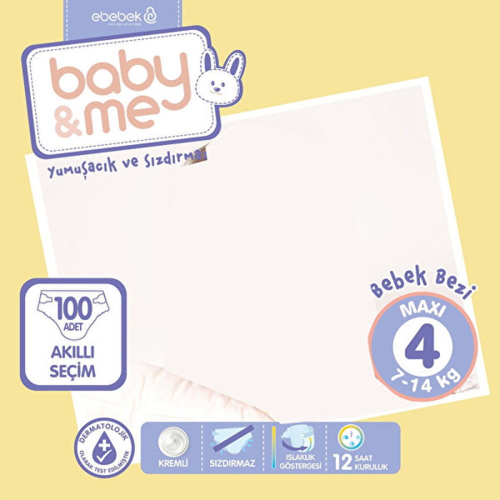 Baby Me Maxi 4 Numara Bebek Bezi 7 - 14 Kg 100 Adet Bebek Bezi Fiyatı