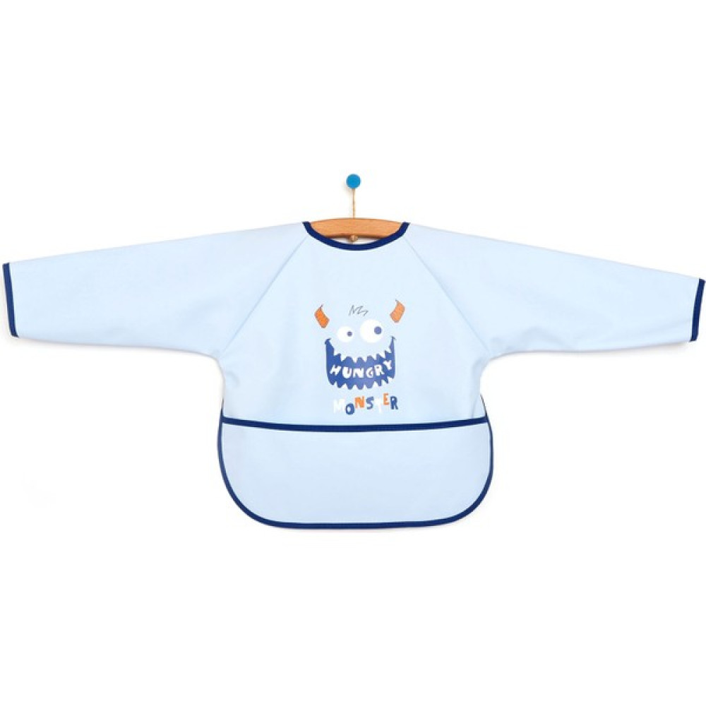 Baby Me Poli Kollu Mama Önlüğü - Açık Mavi - Standart Mama Önlüğü Fiyatı