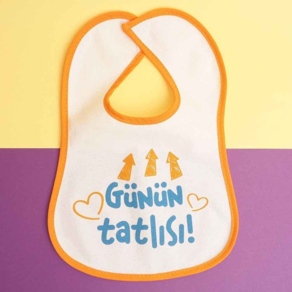 Baby Me Sözlü Önlük  Günün Tatlısı - Renkli - Standart Mama Önlüğü Fiyatı