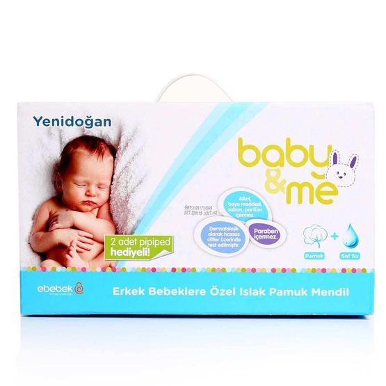 Baby&Me Yenidoğan Islak Erkek 24x40 Adet Pamuk Mendil