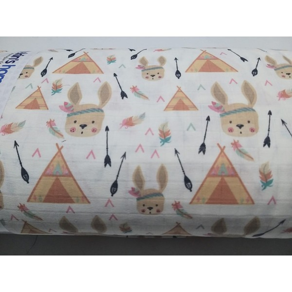 Baby Meva Çok Amaçlı Müslin Örtü 01-Tavşanlı 100X100 cm Bebek & Çocuk & Yeni Doğan Müslin Battaniye, Müslin Bez Hamilelik ve Emzirme Fiyatı