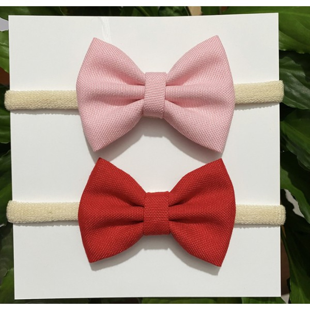 Baby Minnak Kız Bebek Çocuk 2'li Pembe - Kırmızı Fiyonk Bandana Seti Bebek Saç Bandı Fiyatı