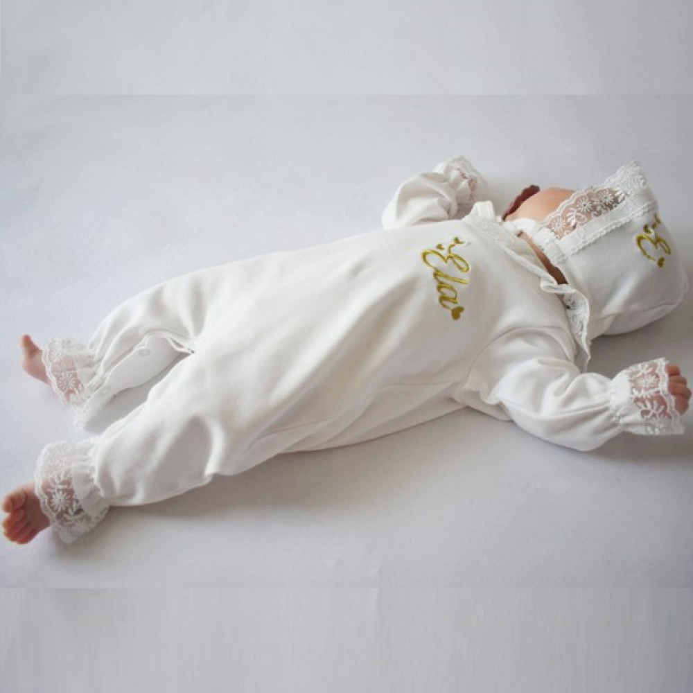 Baby Nisantashe İsme Özel Nakışlı Dantelli Tulum Takımı Bebek Hastane Çıkışı Fiyatı