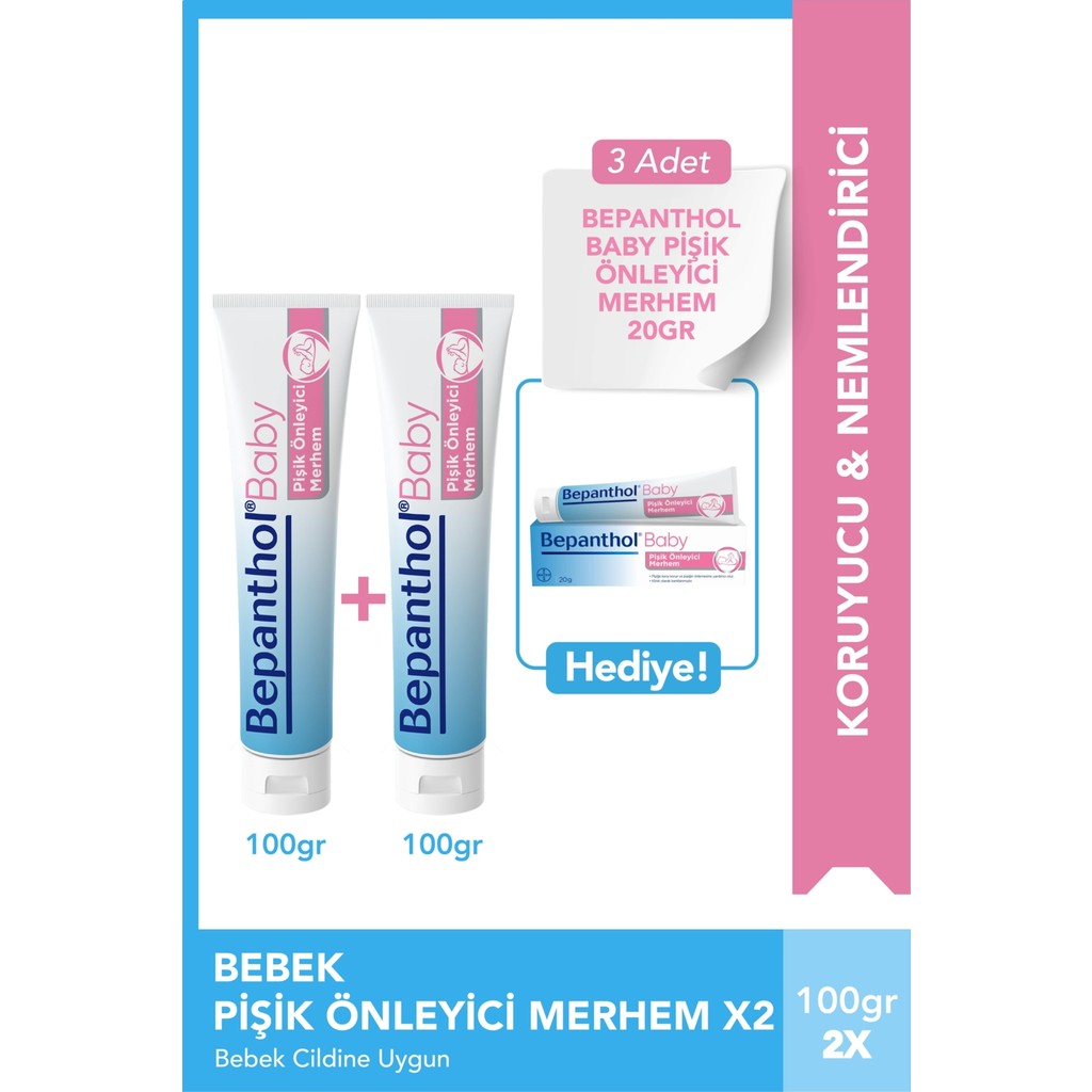Baby Pişik Önleyici Merhem 100gr 2'li Paket & 3 Adet 20gr Pişik Önleyici Onarıcı Merhem Hediye Diğer Fiyatı