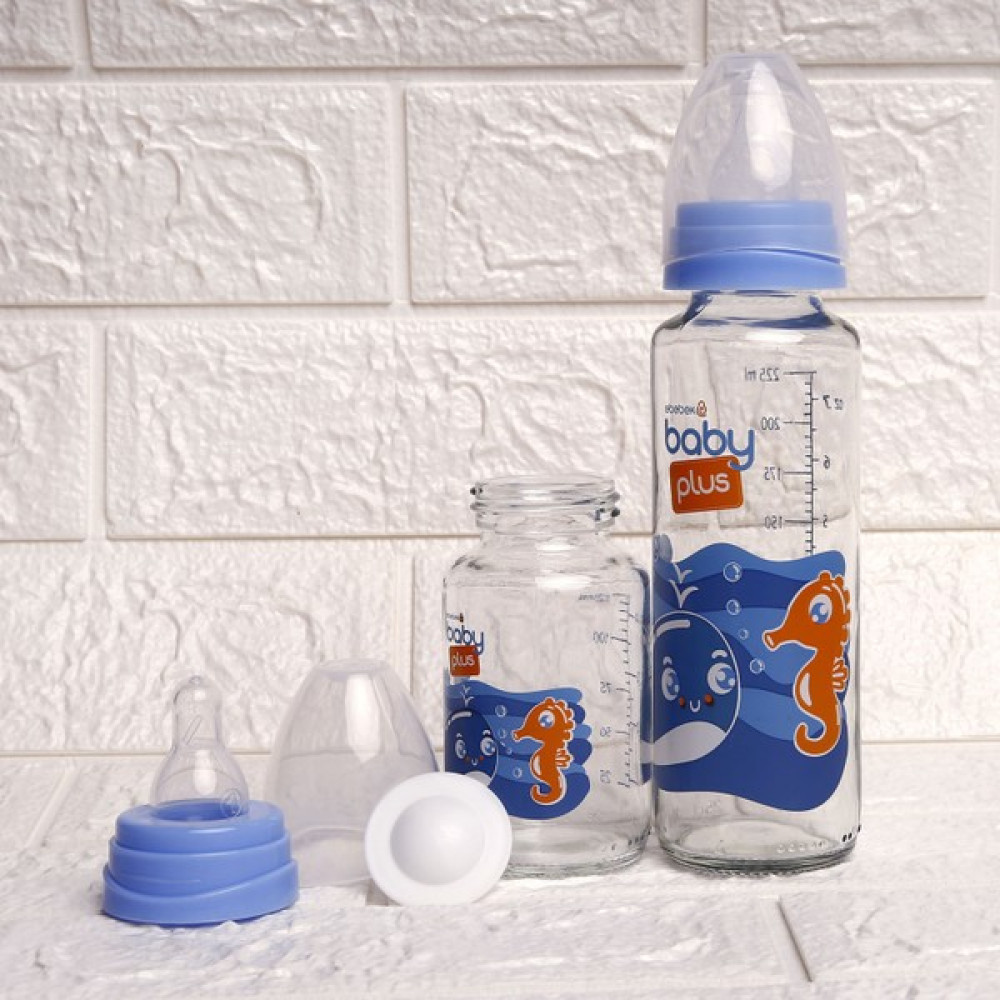 Baby Plus Ikili Cam Biberon Seti Mavi Biberon Fiyatı