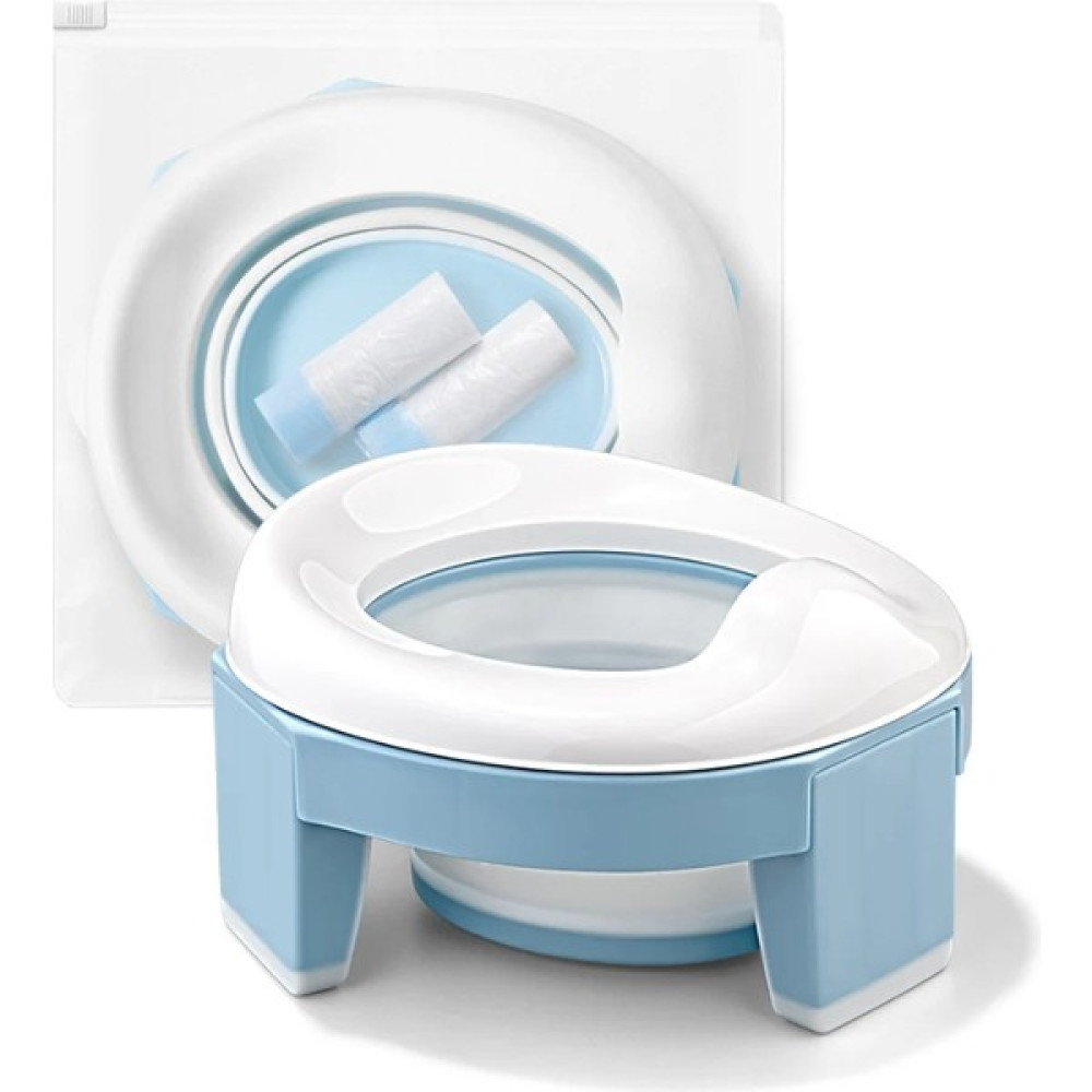 Baby Pot Taşınabilir Silikon Bebek Lazımlık Eğitim Koltuğu 3'ü 1 Arada Seyahat Klozet Koltuğu Katlanabilir Mavi Çocuk Lazımlığı Çantalı (Yurt Dışın... Bebek Lazımlık Fiyatı