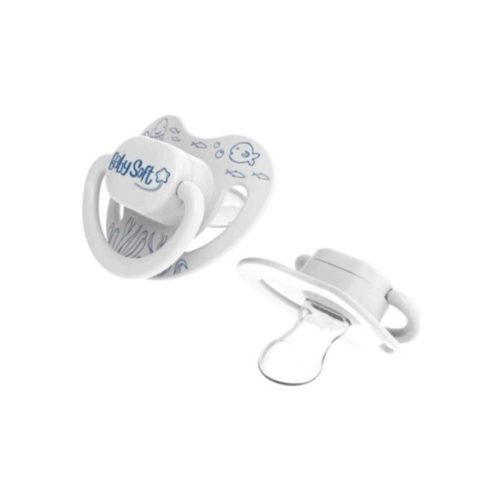 Baby Soft Damaklı Silikon Emzik 6-18 Ay Mavi - 6 - 18 Ay Emzik Fiyatı