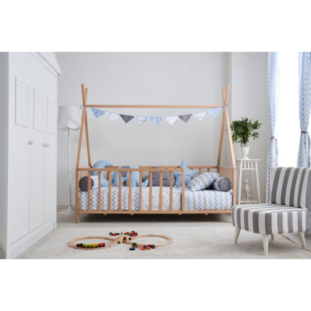 Baby Soft Kiko Montessori Uyku Seti - 90 x 200 cm - Mavi Bebek Uyku Seti Fiyatı