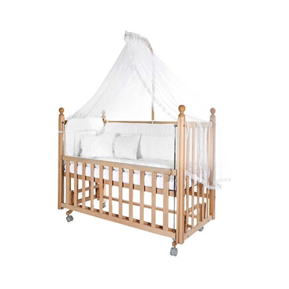 Baby Tech 60x120 CM Klasik Anne Yanı Kademeli Naturel Tekerlekli Beşik + Krem Fistolu Uyku Seti Bebek Oyun Parkı & Beşikleri Fiyatı