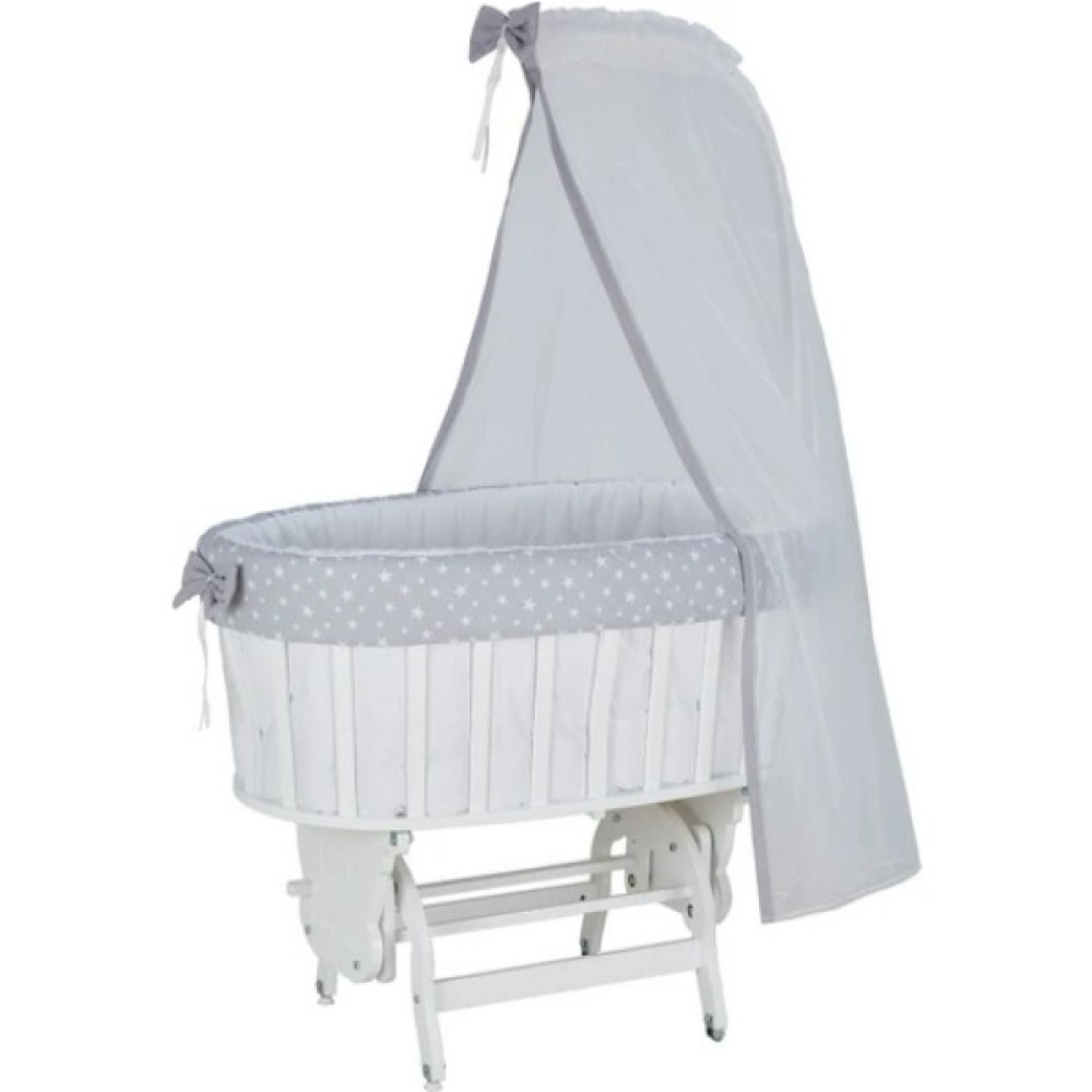 Baby Tech Beyaz Lake Sepet Beşik Tam Set Uyku Seti Gri Yıldızlı Beşik Fiyatı