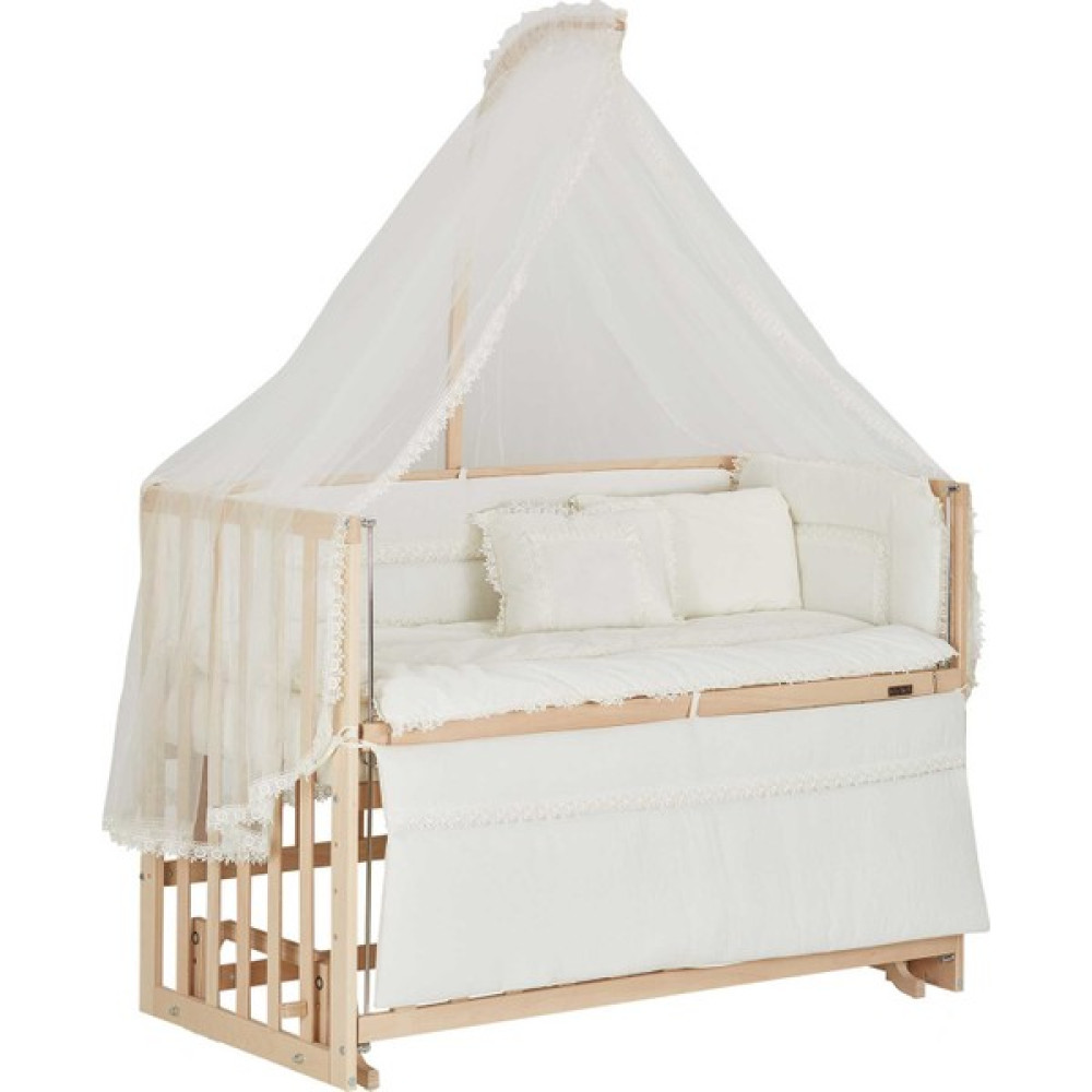 Baby Tech Extra Serisi Boyasız Lüx 4 Kademeli 60 x 120 Anne Yanı Beşik + Uyku Seti Beşik Fiyatı