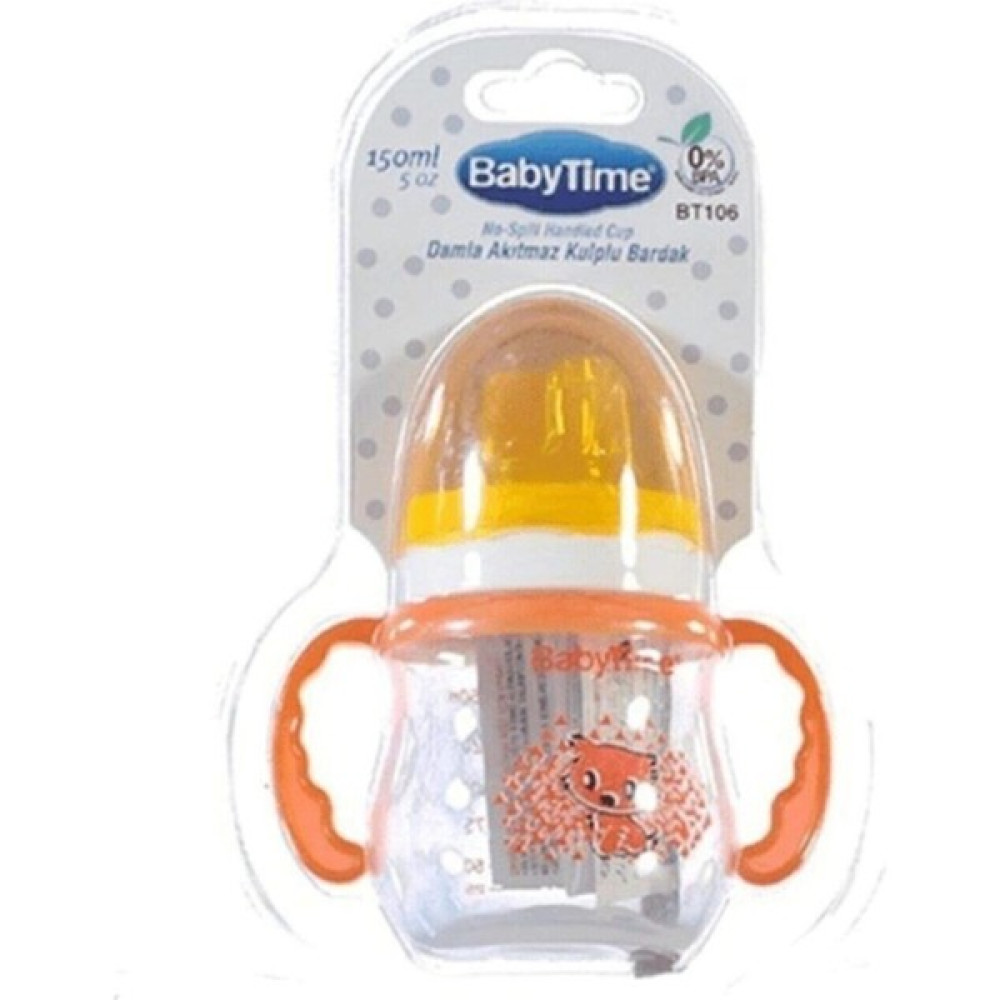Baby Time Babytime Baby Time Damla Akıtmaz Kulplu Bardak 150 ml - Turuncu Bebek Beslenme Gereçleri Fiyatı