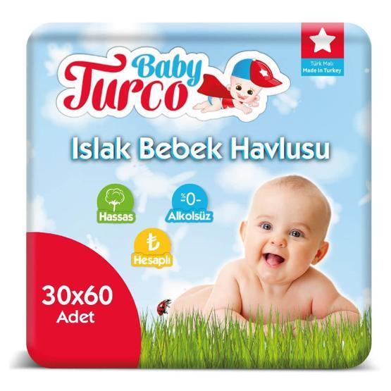 Baby Turco 30x60 Adet Doğadan Islak Havlu